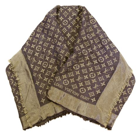 louis vuitton scarf cheap gold and brown|louis vuitton wool scarf.